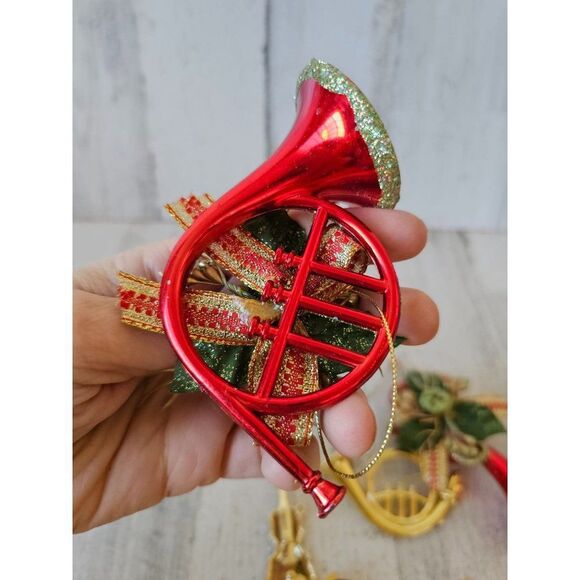 Tuba horn guitar ornaments set lot gold red - Picture 5 of 10